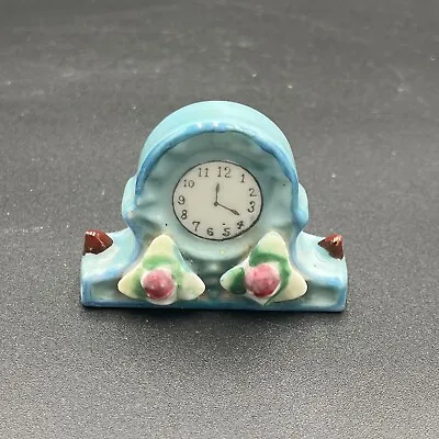 Vintage Miniature Blue Mantle Clock Figurine Made In Occupied Japan • $8.49