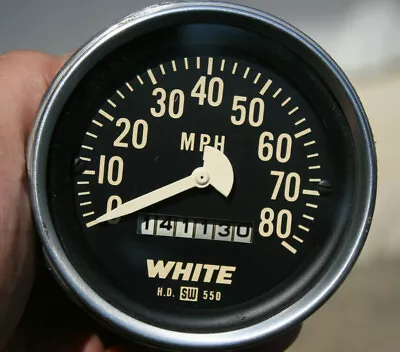 White Truck Vintage Stewart Warner 550 80 MPH 3 3/8  Speedometer • $89