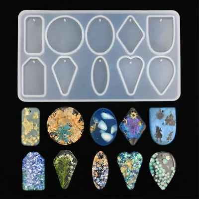 £3.59 • Buy Pendant Necklace Resin Casting Mold Silicone Mould Round Tag Jewelry Making DIY