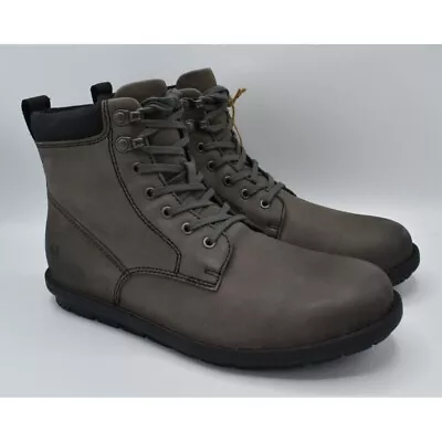 Born Mens Size 10.5 Sean Grey Full Grain Leather Mid Lace Up Casual Boots Shoes • $100.03