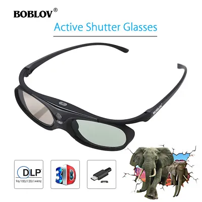 £16.49 • Buy 3D Active Shutter Glasses DLP-Link 96/144Hz Wireless Black For Optoma BenQ Acer