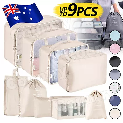 $9.35 • Buy 3-9x Travel Luggage Organiser Cube Clothes Storage Pouch Suitcase Packing Bags