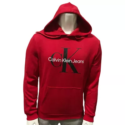 Nwt Calvin Klein Msrp $111.99 Men's Red Long Sleeve Hoodie Sweatshirt Size M • $64.99