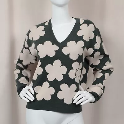 $215 • Buy KENZO Floral Wool Blend Sweater In Green Size M