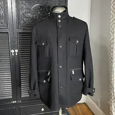 Michael Kors Black Wool Men's Pea Coat M • $100