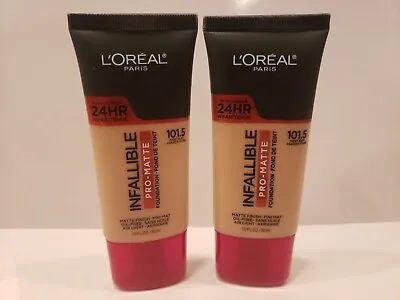 L'oreal~Lot Of 2~Infallible Pro-Matte Foundation~#101.5 Ivory Buff~2ozTOT • $16.99