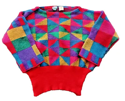 VTG Album By Kenzo Sweater Knit Womens Medium 80s Made In Italy Colorful Wool • $43.69