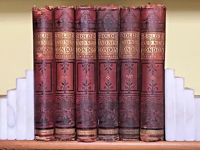 Old And New London - Compl 6 Volumes Set-Cassell Ca 1880 - Pictorial Red Cloth • £120