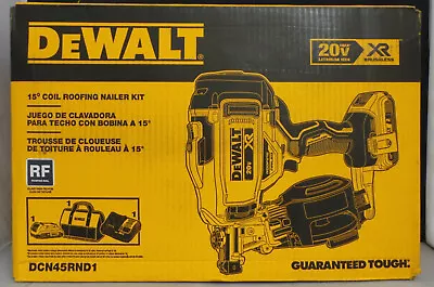 Dewalt Dcn45rnd1 20v Max Xr Brushless 15° Coil Roofing Nailer Tool Kit Brand New • $379.95