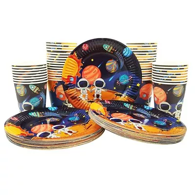 £8.99 • Buy Spaceship Astronaut Space Child Birthday Party Plate Cup Tableware Decorations