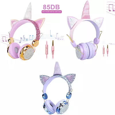 £11.99 • Buy Kids Headphones Headset Children Unicorn Over Ear Headphones Girls IPad Tablet