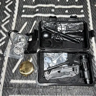 EDC Everyday Carry Kit Compact Survival Outdoor Emergency Tool Gear 12 In 1 • $22