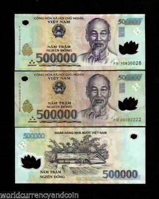 1 Million Vietnamese Dong ( 500000 X 2 Pieces ) Vietnam 500000 Currency # 1 VND • $65.99