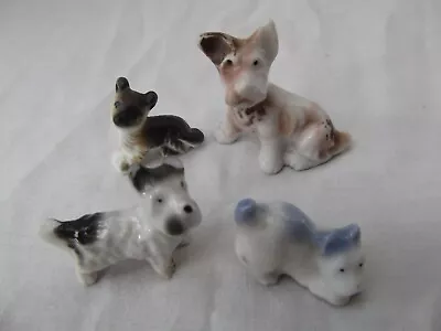 Vtg Lot 4 Miniature Ceramic Porcelain Terrier Dog Figurines Tiny Small • $17.98