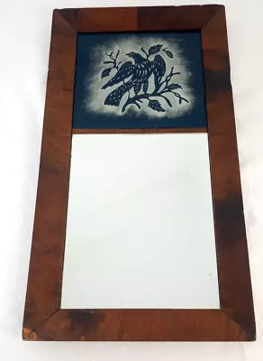 Everlast Mirror Vintage Wall Hanging Colonial Eagle Primitive Wood Framed Blue • $49.95