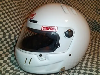 Vintage Early Simpson Shark Helmet  Vgc  7 1/2 Snell 90 Bell Arai Shoei  • $359