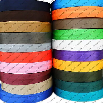 £5.99 • Buy 19 25 30 40 50mm Polypropylene Webbing Strapping Bags Boat Weave Nylon Tape