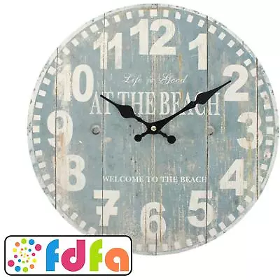 Something Different Nautical Blue Beach Wall Clock Homeware Decor Shabby Chic • £12.79