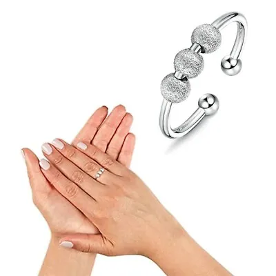 £3.49 • Buy Spinning Fidget Peace Rings Spinner Open Rings Anxiety Worry Rotatable Jewellery