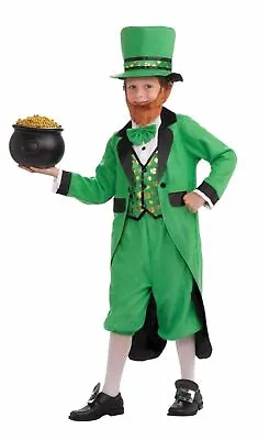 $36.95 • Buy Green Mr. Leprechaun Child Costume Jacket St Patrick Hat Vest Shamrock Small 4-6