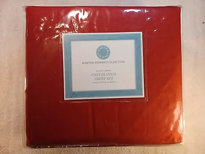 Martha Stewart Collection Solid Red Flannel Twin Sheet Set -last One- • $41.99