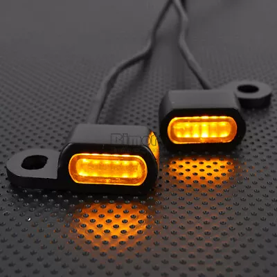 Motorcycle Mini LED Turn Signal Light Handlebar Blinker Indicator For Cafe Racer • $13.38