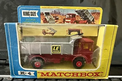 LESNEY MATCHBOX KING SIZE K-4C LEYLAND TIPPER TRUCK 1969 In Box • $45