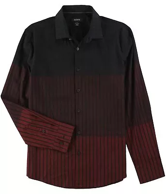 Alfani Mens Ombre Stripe Button Up Shirt Red Small • $29.51