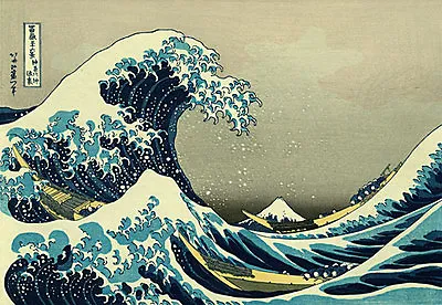 The Great Wave 30x44 Kanagawa Japanese Print By Hokusai Asian Art Japan Samurai • $150