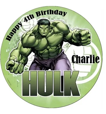 Marvel Hulk Personalised Edible Cake Topper Edible Wafer Paper 7.5  • £2.50