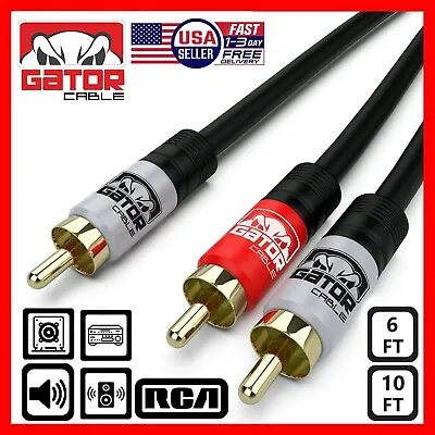 2 RCA To 1 RCA Male Subwoofer Audio Splitter Y Cable Stereo Bass Bi-Direction • $9.99