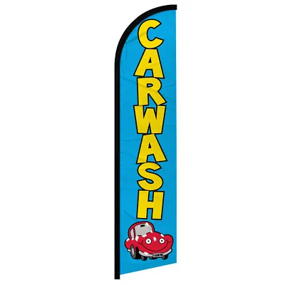Car Wash Full Curve Windless Swooper Flag Carwash Flag BLUE • $18.95