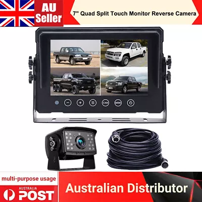 7  AHD Quad Split Touch Screen Monitor Waterproof Reversing Camera Kit For Truck • $137.52