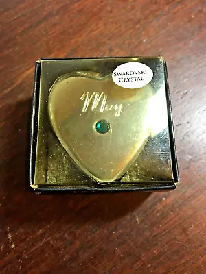 Small Swarovski Crystal Heart Shaped May Trinket Box W Gem • $14