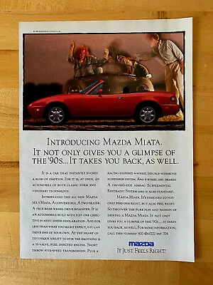 1989 Mazda Miata Original Magazine Ad  It Just Feels Right  • $6.99