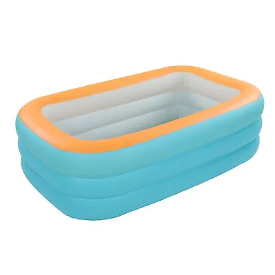 (1.5m/5ft)Foldable Inflatable Swimming Pool Practical Space Saving 3 Layer • £40.87