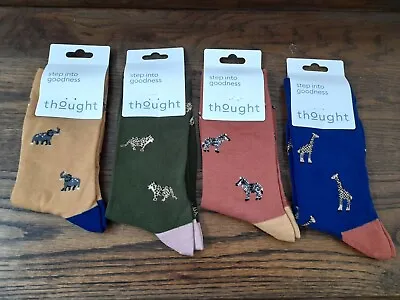 £7.50 • Buy Thought Organic Cotton Ladies' Socks-wild Animal/elephant/giraffe/zebra/ Spw674