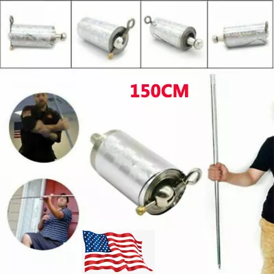 150cm/60  Portable Martial Arts Magic Pocket Metal Silver Telescopic Rod Staff • $11.99