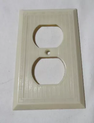 Vintage Bruce Cream Bakelite Ribbed Art Deco OUTLET Switchplate Cover • $7.95