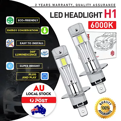 2X H1 LED Headlight Bulbs Conversion Kit High Low Beam Super Bright 6000K CANBUS • $45.19