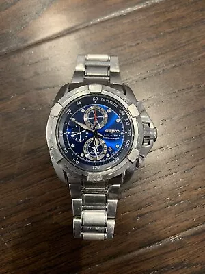 Seiko Velatura Alarm Chronograph Sapphire Crystal 7T62 Men’s QualityDiving Watch • $268