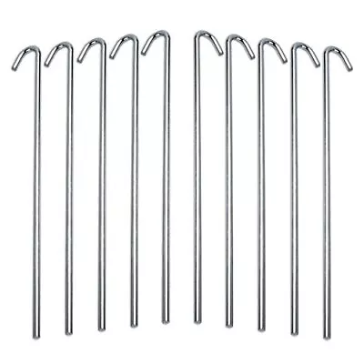 10 Pack Heavy Duty Galvanized Tent Stakes Metal Garden Edging Fence Hook • $12.42