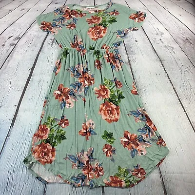 Reb & J Womens Cinch Waist Floral Midi Dress Sz Small • $12.23