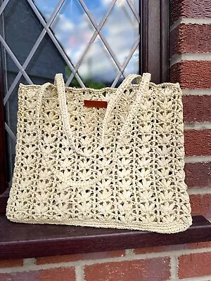 Raffia Designer Handmade Tote Summer Bag  Vanilla  Beach Shopper Ecostyle • £25