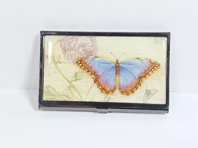 Metal Business Card Holder Case Butterfly Design • $14.99