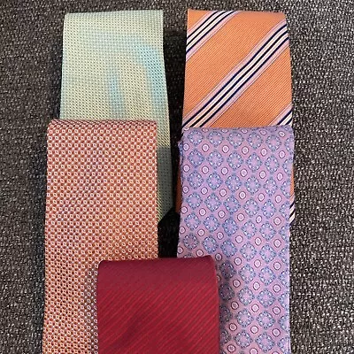 Neck Tie 100% Silk Handmade Lot Of 5 Daniel De Fasson Dress Suit Silk Neck Ties • $14.95