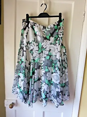 £14.99 • Buy Bob Mackie Wearable Art 3x Approx Uk 24/26 Floral Polyester Lined Skirt 