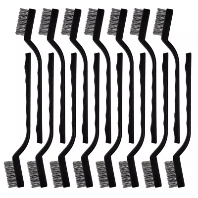 15 Pcs Mini Stainless Steel Wire Brush Set For Cleaning Welding Slag Rust Wire • $12.45