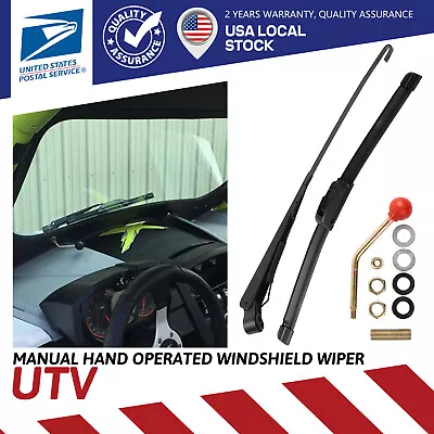 UTV Manual Hand Operated Windshield Wiper Rubber Blade Universal Kit Replacement • $10.95