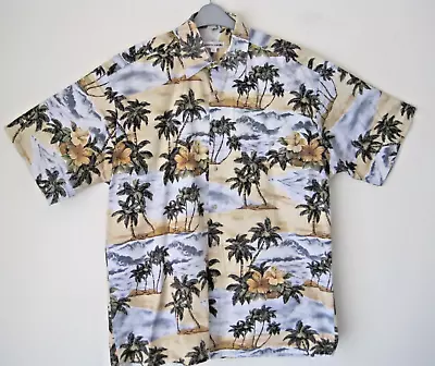 Men's Pierre Cardin  Hawaiian Shirt  Cotton   Large    Palm Tree Pattern  Superb • £6.50